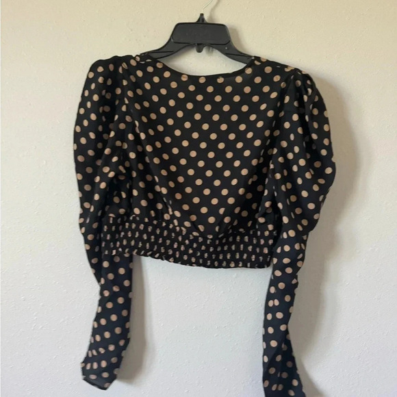 MinkPink NWT Ayat Wrap Top Small Polka Dot - Picture 5 of 5